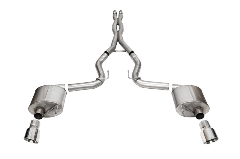 Corsa 24+ Ford MustangGT Sport Cat-Back Exhaust System 3.0in Dual Rear Exit w/4.5in Pro Series Tips CORSA Performance Catback
