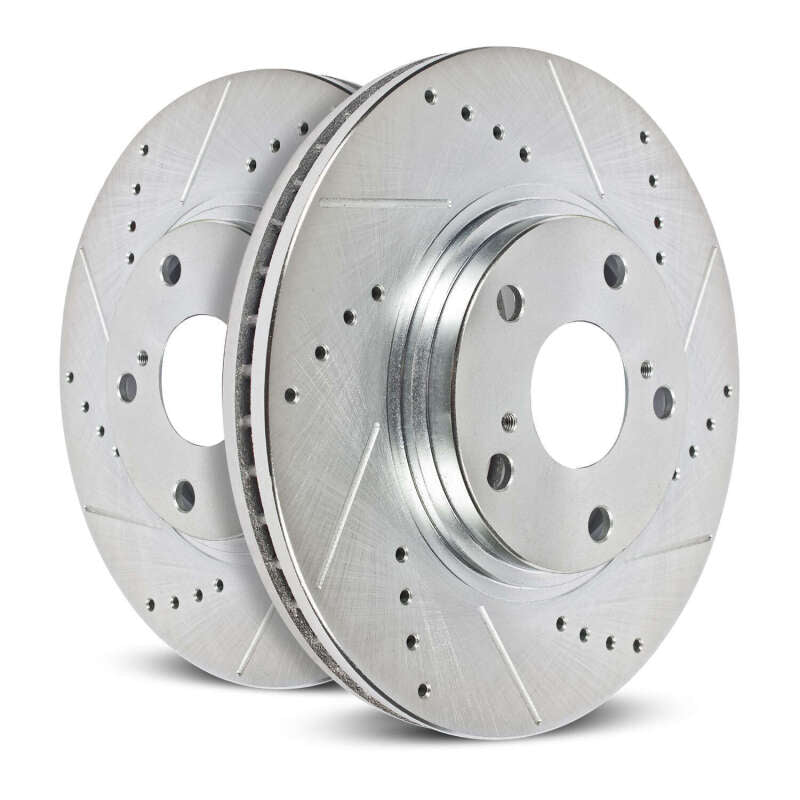 Power Stop 97-03 Ford F-150 Front Evolution Drilled & Slotted Rotors - Pair PowerStop Brake Rotors - Slot & Drilled