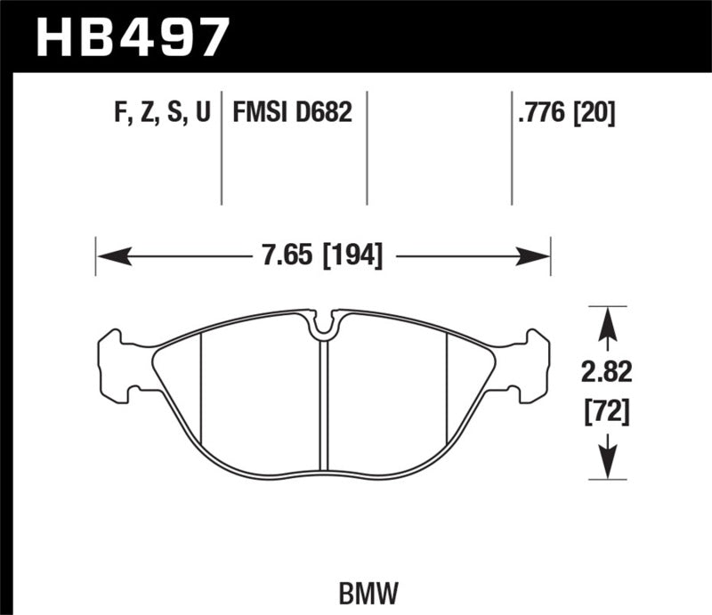 Hawk 95-01 BMW 750iL 5.4L Base Front ER-1 Brake Pads Hawk Performance Brake Pads - Racing