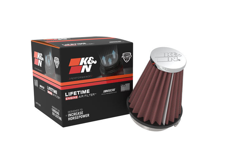 K&N Universal Chrome Filter 2.25 Inch Flange / 3.5 Inch Base / 2 Inch Top / 4 Inch Height K&N Engineering Air Filters - Universal Fit