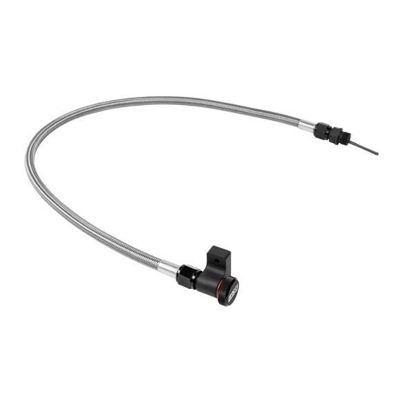 B&M Locking Auto Trans Dipstick & Tube - Billet Aluminum/Stainless Steel Braided 22200