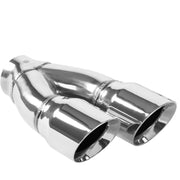 MagnaFlow Double Wall 3in Dual Round Polished Tip 2.25in Inlet Magnaflow Tips