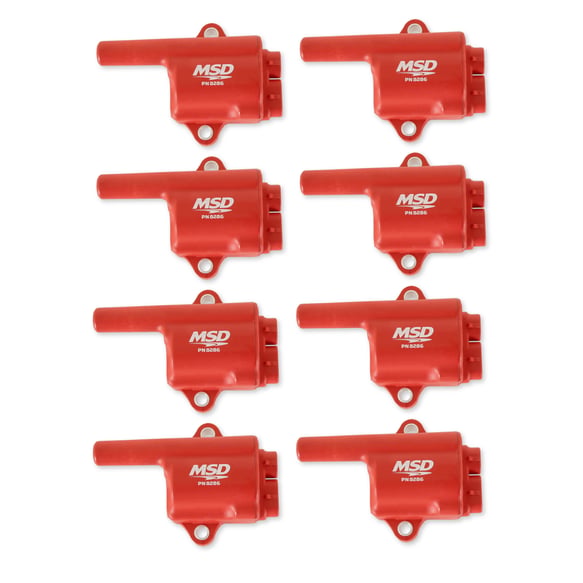 MSD Ignition Coil - Pro Power Series - GM LS Truck Style - Red - 8-Pack 82868 MSD Autoparts