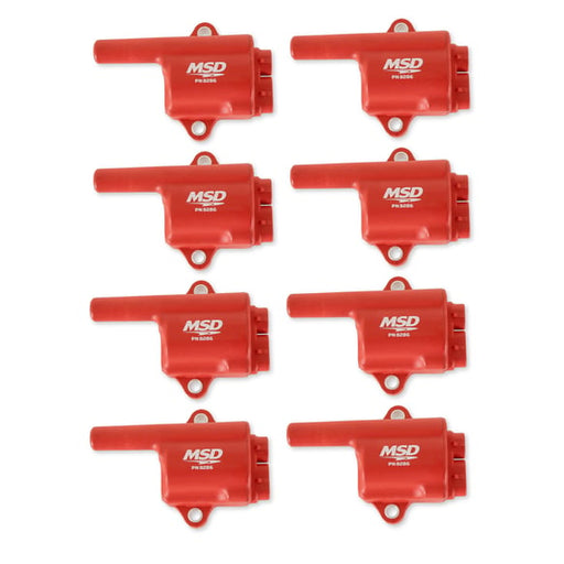 MSD Ignition Coil - Pro Power Series - GM LS Truck Style - Red - 8-Pack 82868 MSD Autoparts