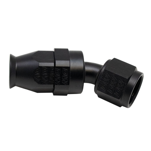 DeatschWerks 8 AN Female Flare Swivel 30-Degree Hose End PTFE - Anodized Matte Black DeatschWerks Fittings