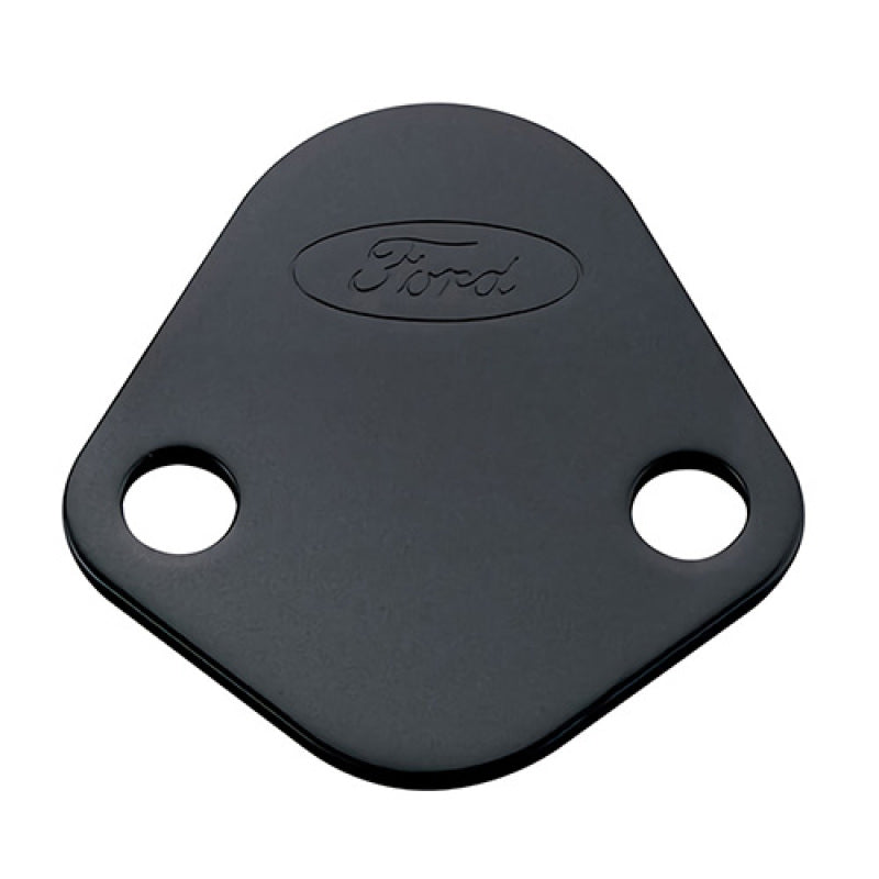Ford Racing Fuel Pump Block Off Plate - Black Crinkle Finish w/ Ford Oval Ford Racing Block Off Plates