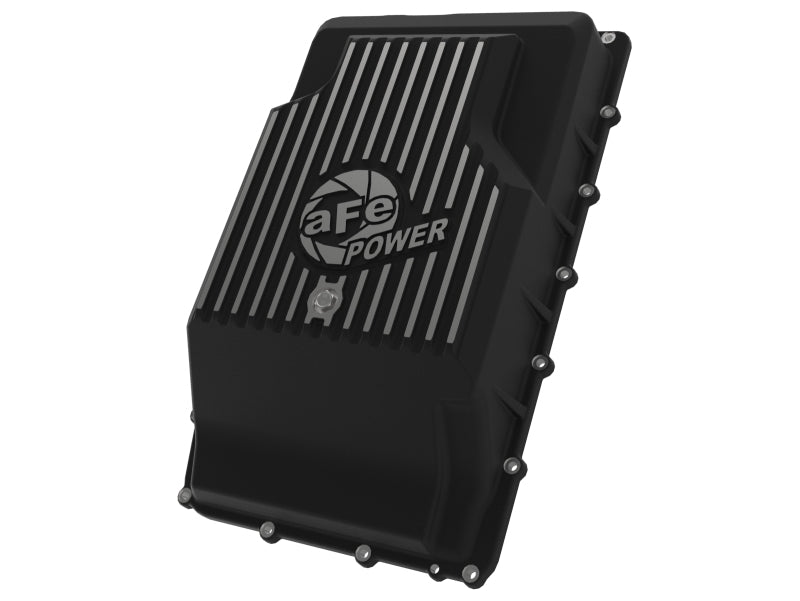 aFe 17-24 Ford F-150 10R60/10R80 Pro Series Rear Transmission Pan Black w/ Machined Fins aFe Diff Covers