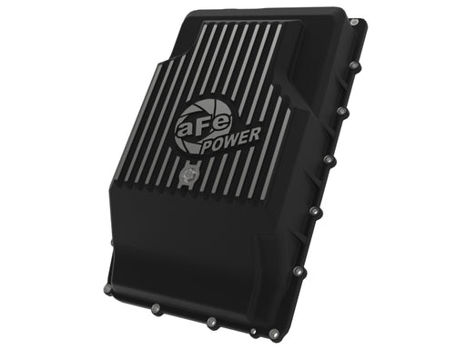 aFe 17-24 Ford F-150 10R60/10R80 Pro Series Rear Transmission Pan Black w/ Machined Fins aFe Diff Covers