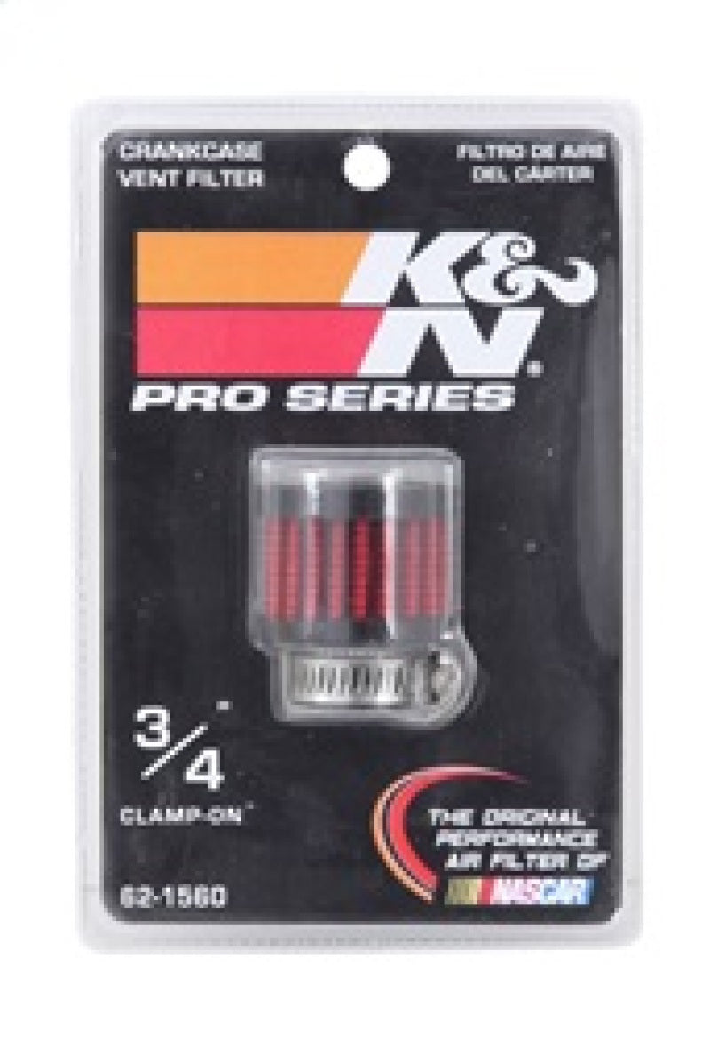 K&N 0.75 inch ID 1.375 inch OD 1.125 inch H Clamp On Crankcase Vent Filter K&N Engineering Air Filters - Universal Fit