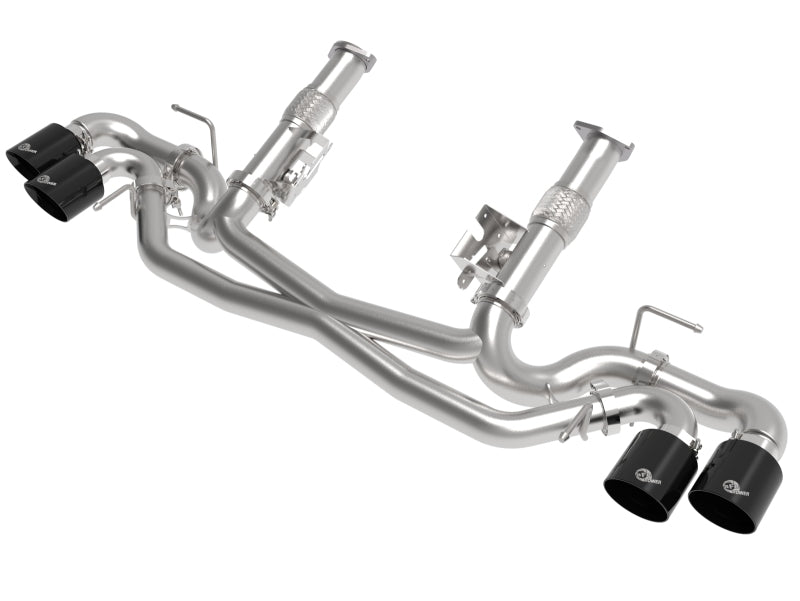 aFe MACH Force-Xp 3in to 2-1/2in 304SS Cat-Back (No Muff.) 2020 Chevy Corvette (C8) 6.2L - Black Tip aFe Catback