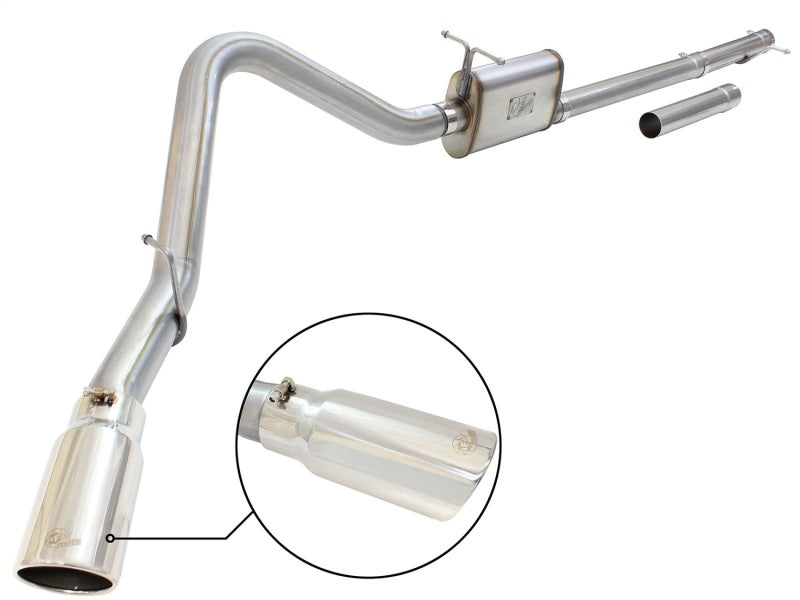 aFe MACHForce XP Exhaust 3in-3.5in SS Single Side Ext CB w/ Polish Tip 99-04 Ford F-250 V8 5.4L/6.8L aFe Catback