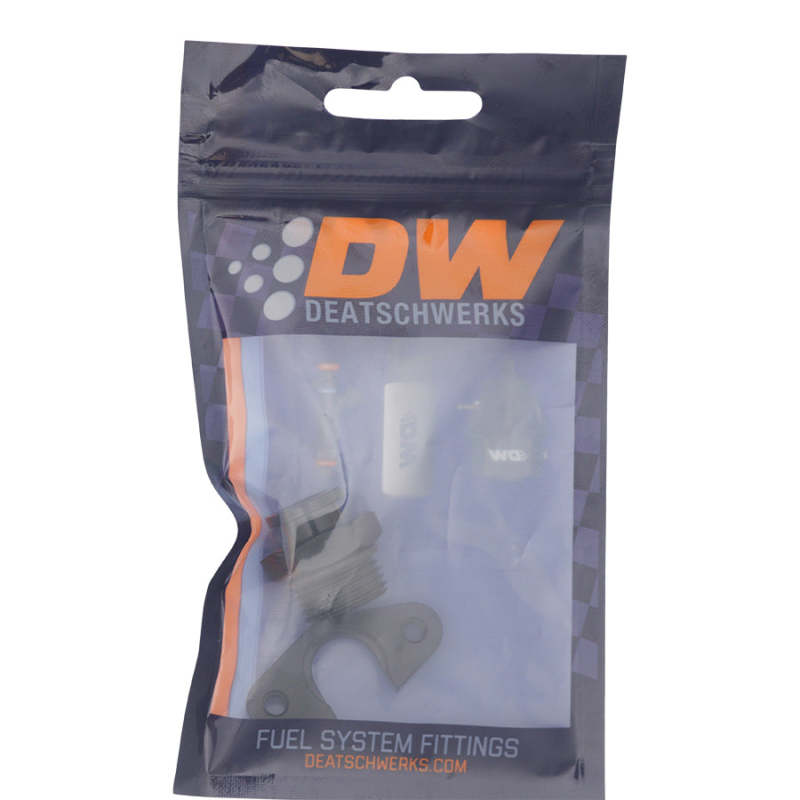 DeatschWerks 8AN ORB to Polaris RZR Turbo OE Regulator Adapter - Anodized Matte Black DeatschWerks Fuel Injectors - Single