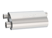 Borla Universal Pro-XS Muffler Oval 3in Inlet/ 2.5in Dual Outlet Transverse Flow Notched Muffler Borla Muffler