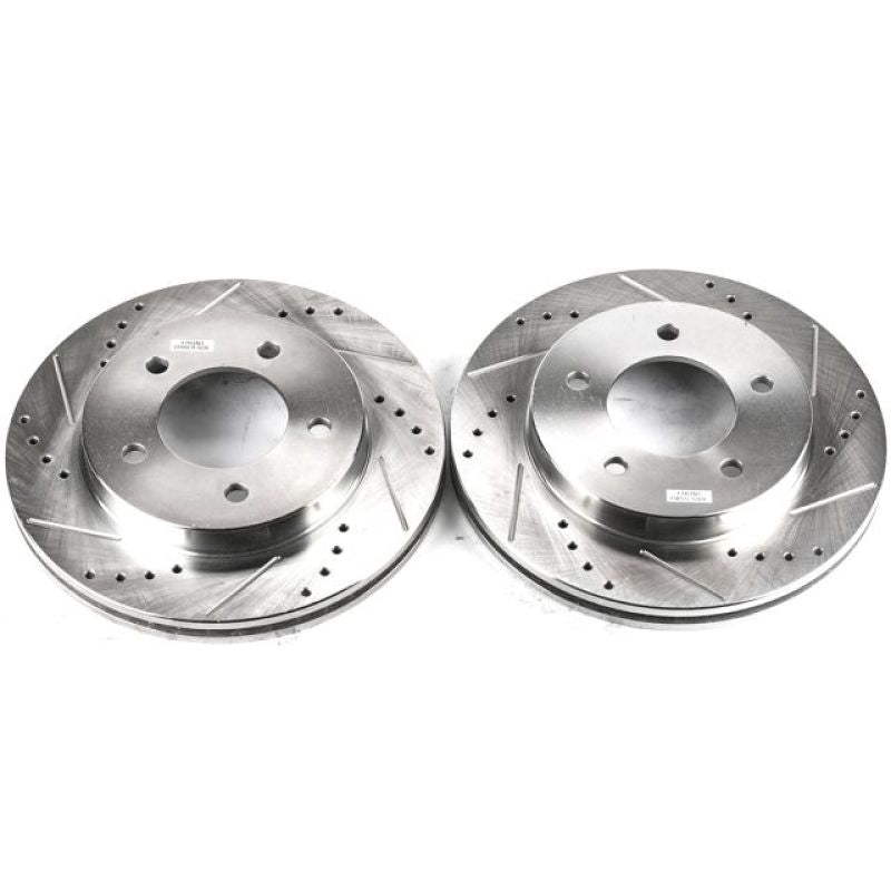 Power Stop 97-03 Ford F-150 Front Evolution Drilled & Slotted Rotors - Pair PowerStop Brake Rotors - Slot & Drilled
