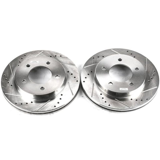 Power Stop 97-03 Ford F-150 Front Evolution Drilled & Slotted Rotors - Pair PowerStop Brake Rotors - Slot & Drilled