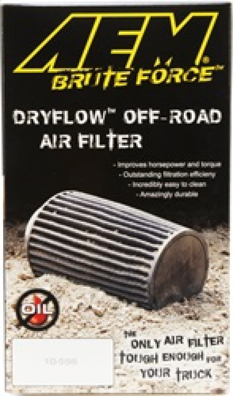 AEM Dryflow Conical Air Filter 2.75in Flange ID / 6in Base OD / 5.125in Top OD / 9.125in Height AEM Induction Air Filters - Universal Fit