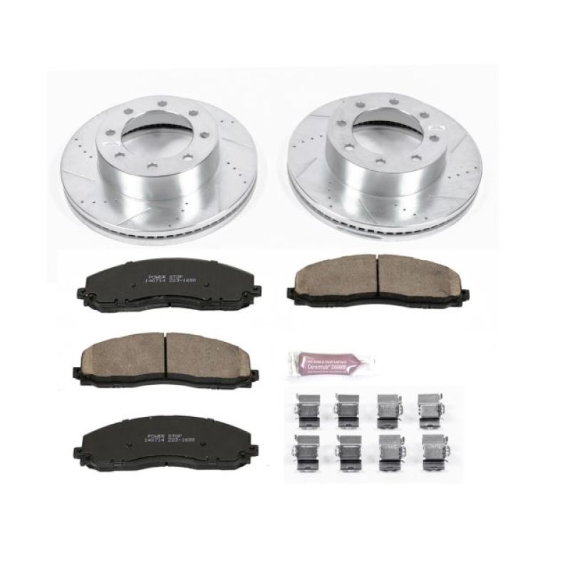 Power Stop 13-16 Ford F-450 Super Duty Front Z23 Evolution Brake Kit PowerStop Brake Rotors - Slot & Drilled