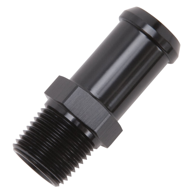 Edelbrock Hose End Straight 3/8In NPT to 5/8In Barb Black Anodize Edelbrock Fittings