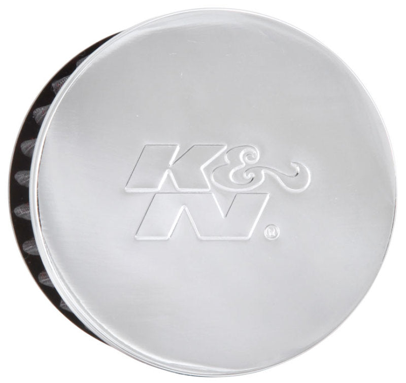 K&N 1.5in Flange ID x 3in OD x 2.5in H Chrome Finish Rubber Base Crankcase Vent Filter K&N Engineering Air Filters - Universal Fit