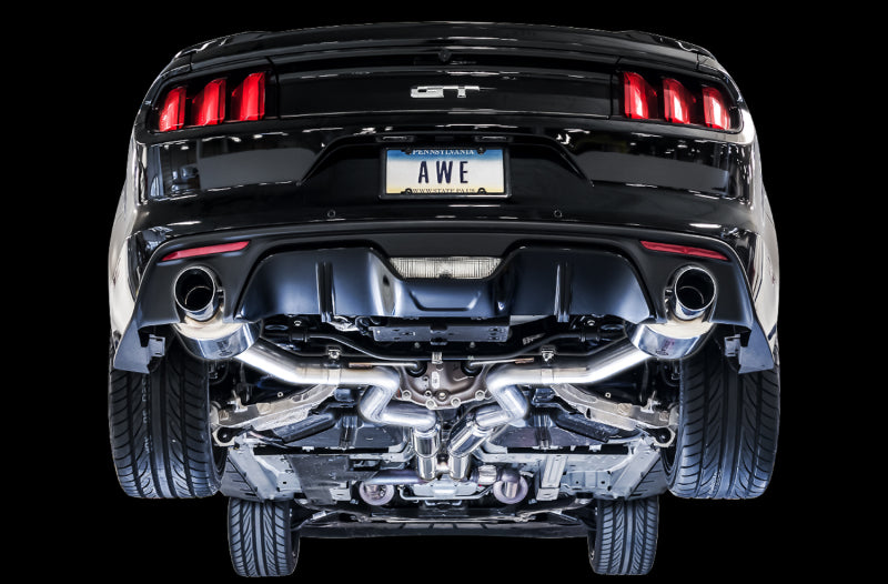AWE Tuning S550 Mustang GT Cat-Back Exhaust - Touring Edition (Chrome Silver Tips) AWE Tuning Catback