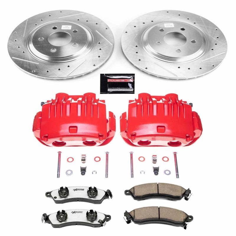 Power Stop 98-94 Ford Mustang Front Z26 Street Warrior Brake Kit w/Calipers PowerStop Brake Kits - Performance D&S