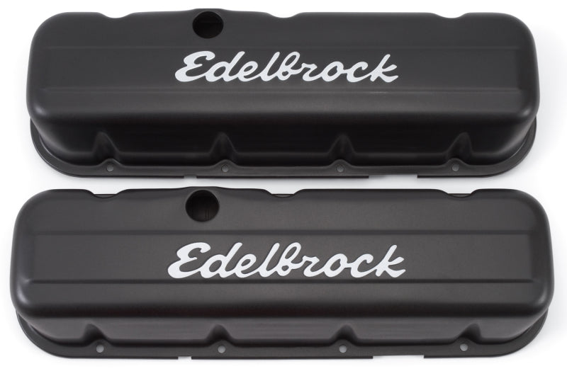 Edelbrock Valve Cover Signature Series Chevrolet 1965 and Later 396-502 V8 Tall Black Edelbrock Valve Covers
