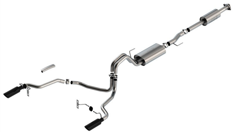 Borla F-150 2021 5.0L 4dr CC SB EC STB Lariat/KR/Pltm/LTD 3/2.25 SRE Cat-Back Touring Black CHR Tips Borla Catback