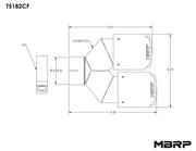 MBRP 3in ID / Dual 4in OD Out Staggered L 9.87in / R 9.37in Dual Wall Carbon Fiber Univ Exhaust Tip MBRP Tips