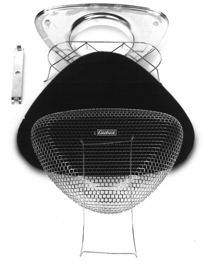 Edelbrock Air Cleaner Pro-Flo 1000 Series Triangular Steel Top 11 375In X 8 375In X 3In Chrome Edelbrock Air Filters - Universal Fit