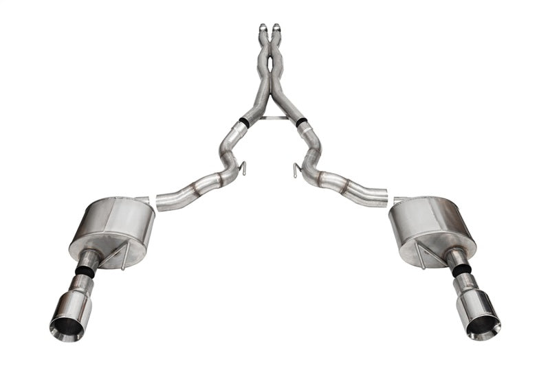 Corsa 24+ Ford Mustang GT Conv. Xtreme Cat-Back Ex. Sys. 3.0in Dual Rear Ex w/4.5in StraightCut Tips CORSA Performance Catback