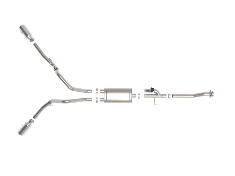 aFe Gemini XV 3in 304 SS Cat-Back Exhaust 2021 Ford F-150 V6 2.7L/3.5L (tt)/V8 5.0L w/ Polished Tips aFe Catback