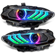 Oracle Lighting 18-23 Ford Mustang Dynamic ColorSHIFT LED Headlights - Black Series ORACLE Lighting Headlights