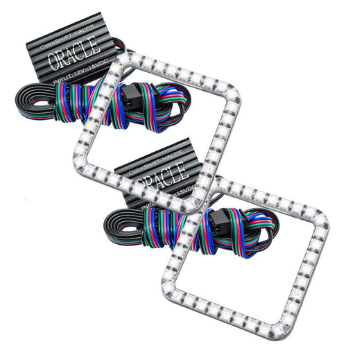 Oracle Off-Road 3in Square WP LED Halo - ColorSHIFT ORACLE Lighting Light Bars & Cubes