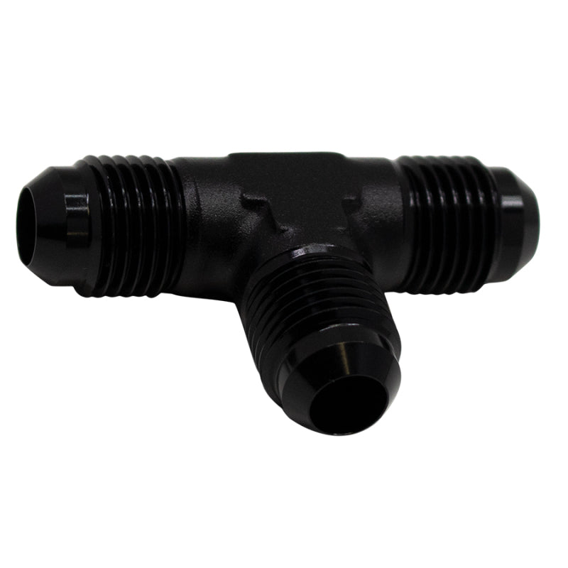 DeatschWerks 6AN Male Flare to 6AN Male Flare to 6AN Male Flare Tee Fitting - Anodized Matte Black DeatschWerks Fittings