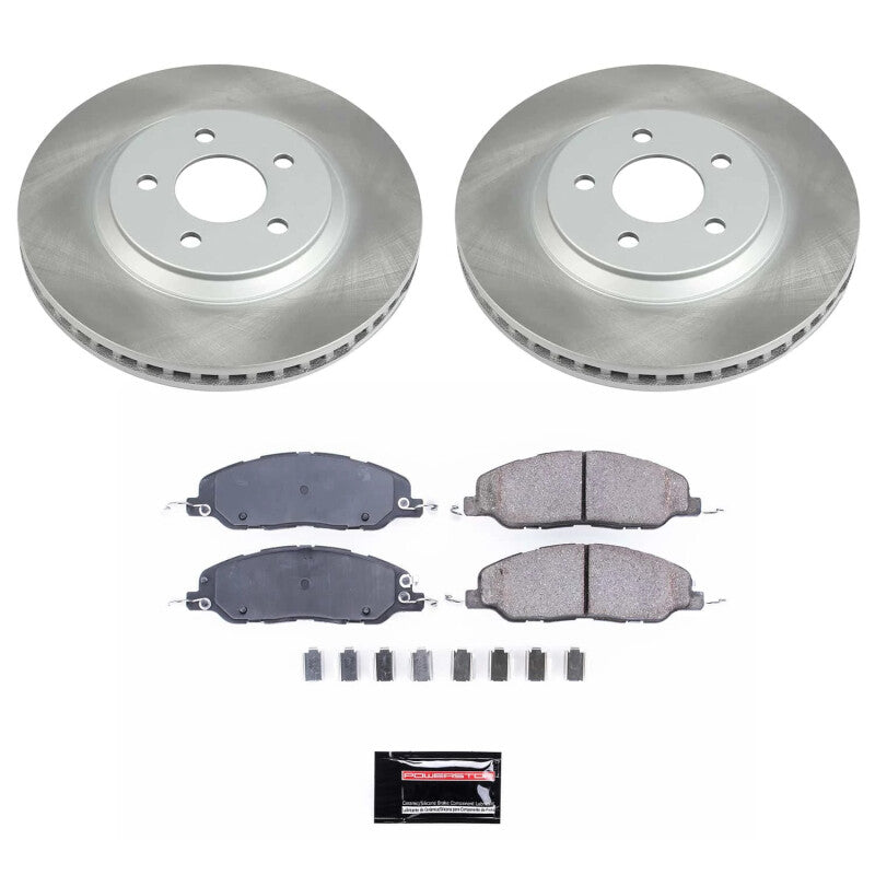 Power Stop 11-14 Ford Mustang Front Semi-Coated Rotor Kit PowerStop Brake Kits - Performance Blank