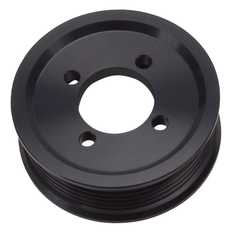 Edelbrock Competition Supercharger Pulley #15821 3.25 in. 6-Rib, Black Anodized