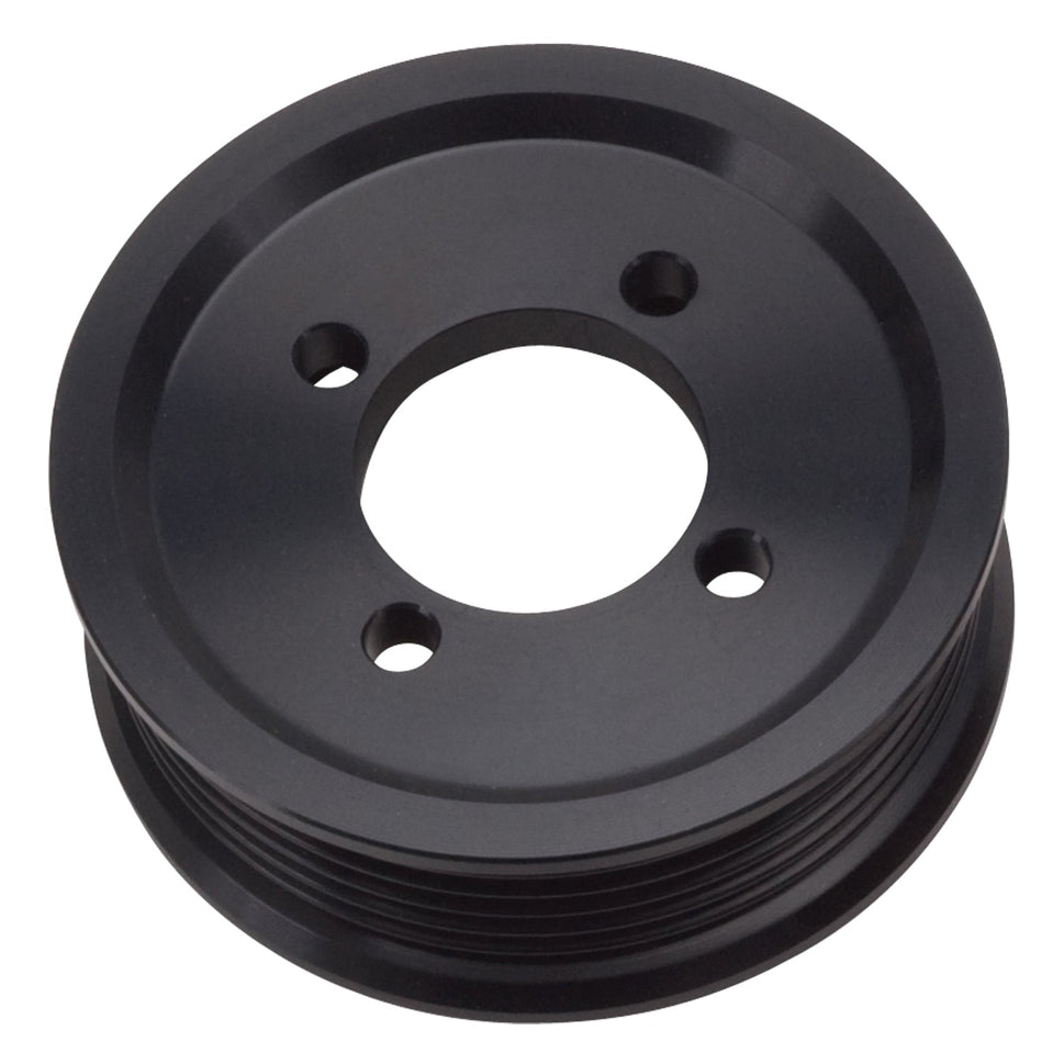 Edelbrock Competition Supercharger Pulley #15821 3.25 in. 6-Rib, Black Anodized