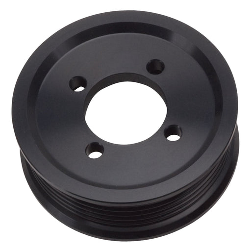 Edelbrock Competition Supercharger Pulley #15821 3.25 in. 6-Rib, Black Anodized