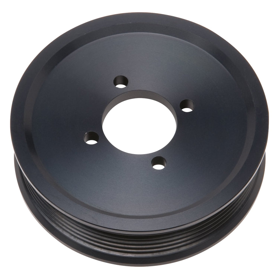 Edelbrock Competition Supercharger Pulley #15826 4.125 in. 6-Rib, Black Anodized