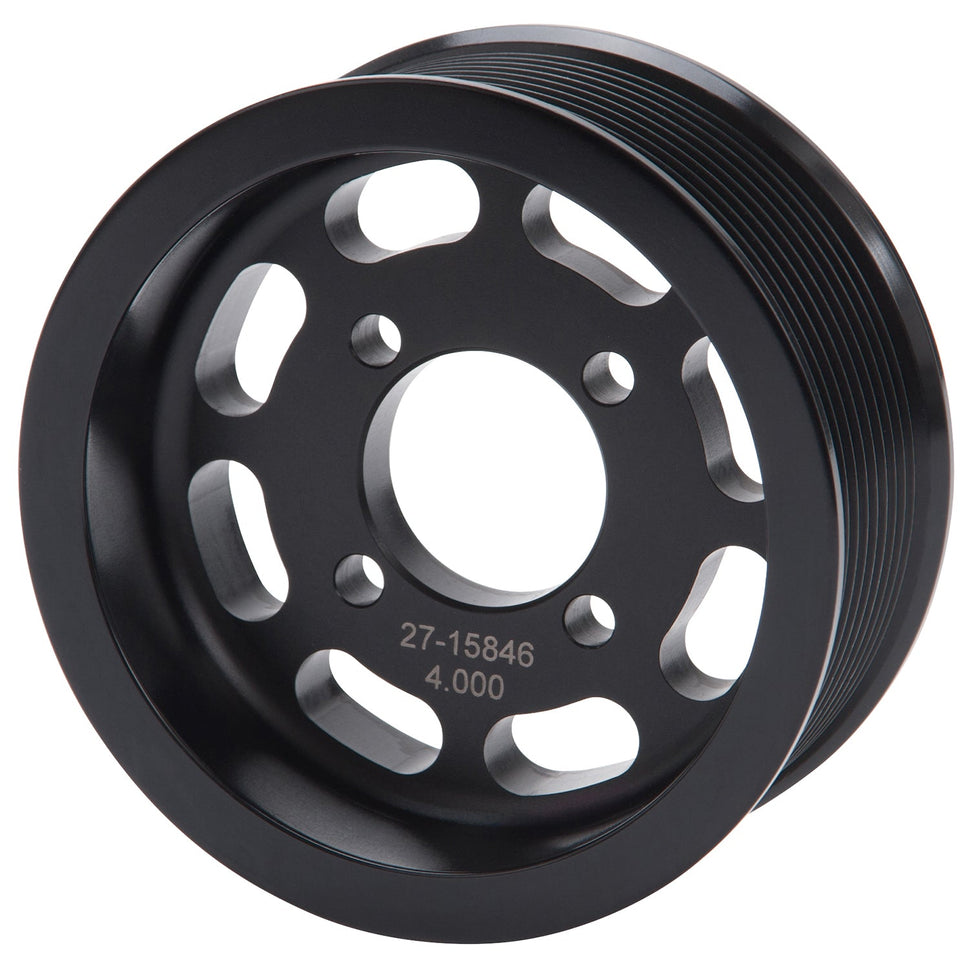 Edelbrock Competition Supercharger Pulley #15846 4.000 in. 10-Rib Black Anodized