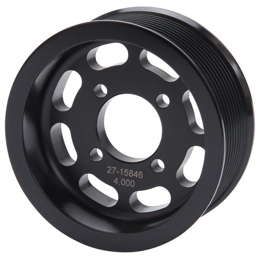 Edelbrock Competition Supercharger Pulley #15846 4.000 in. 10-Rib Black Anodized