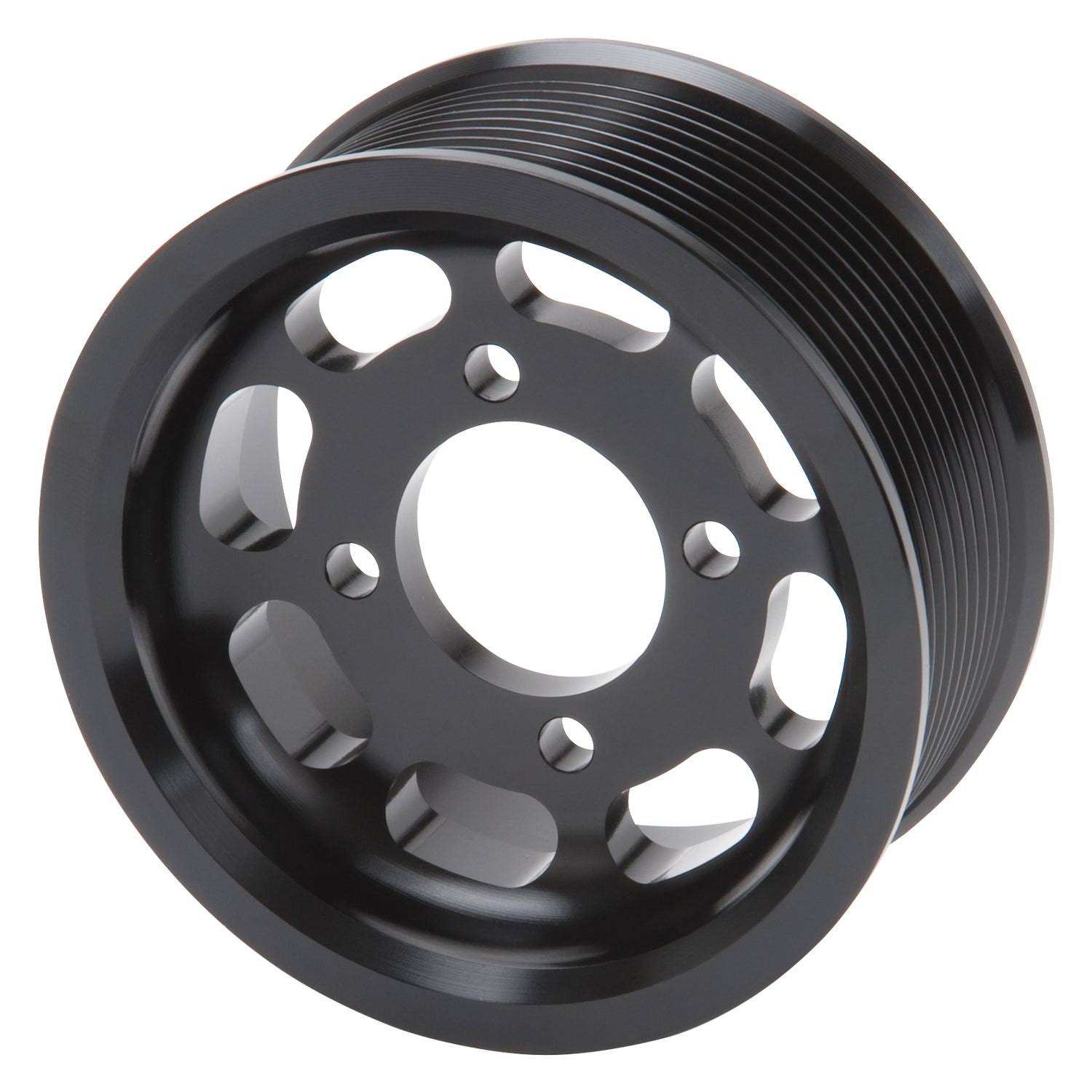 Edelbrock Competition Supercharger Pulley #15847 3.875 in. 10-Rib Black Anodized