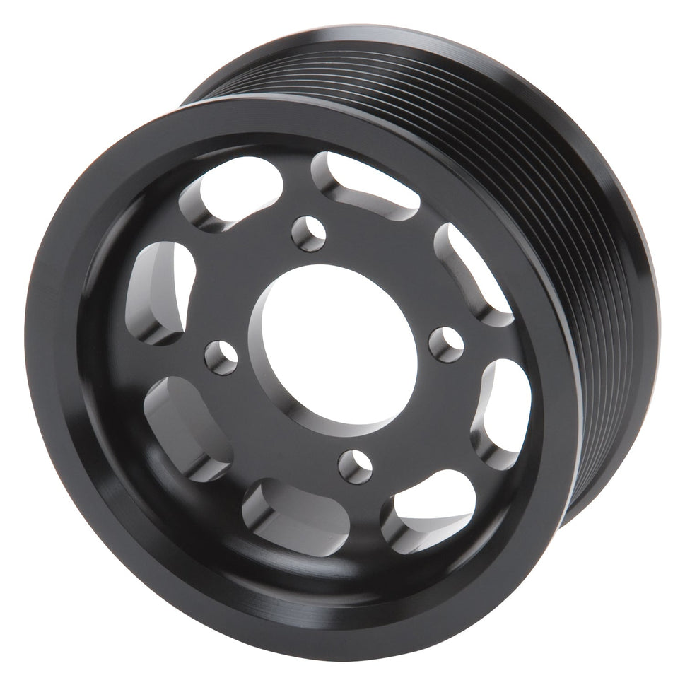 Edelbrock Competition Supercharger Pulley #15847 3.875 in. 10-Rib Black Anodized