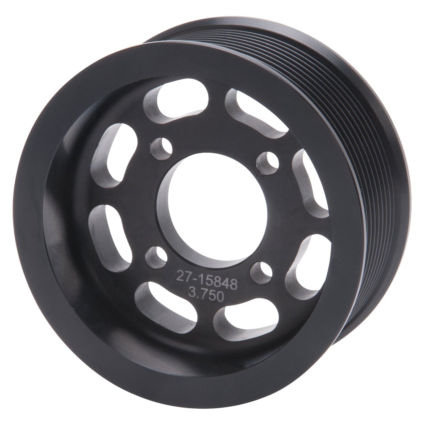 Edelbrock Competition Supercharger Pulley #15848 3.750 in. 10-Rib Black Anodized