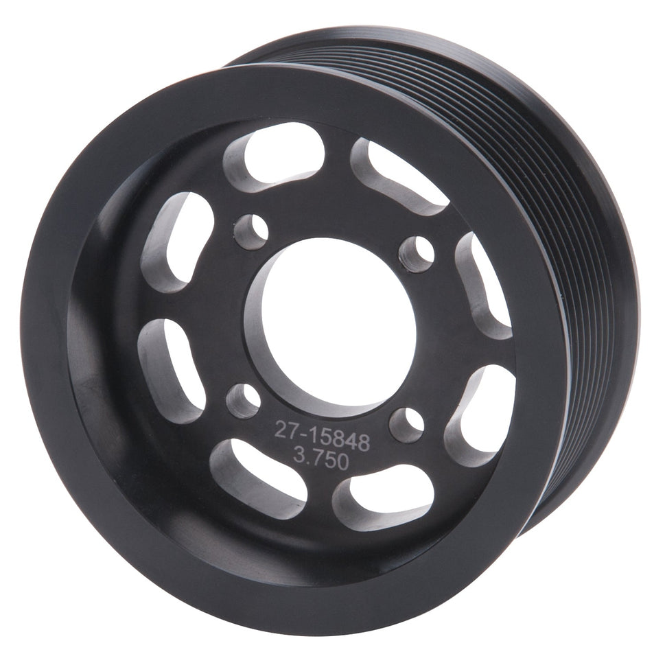 Edelbrock Competition Supercharger Pulley #15848 3.750 in. 10-Rib Black Anodized