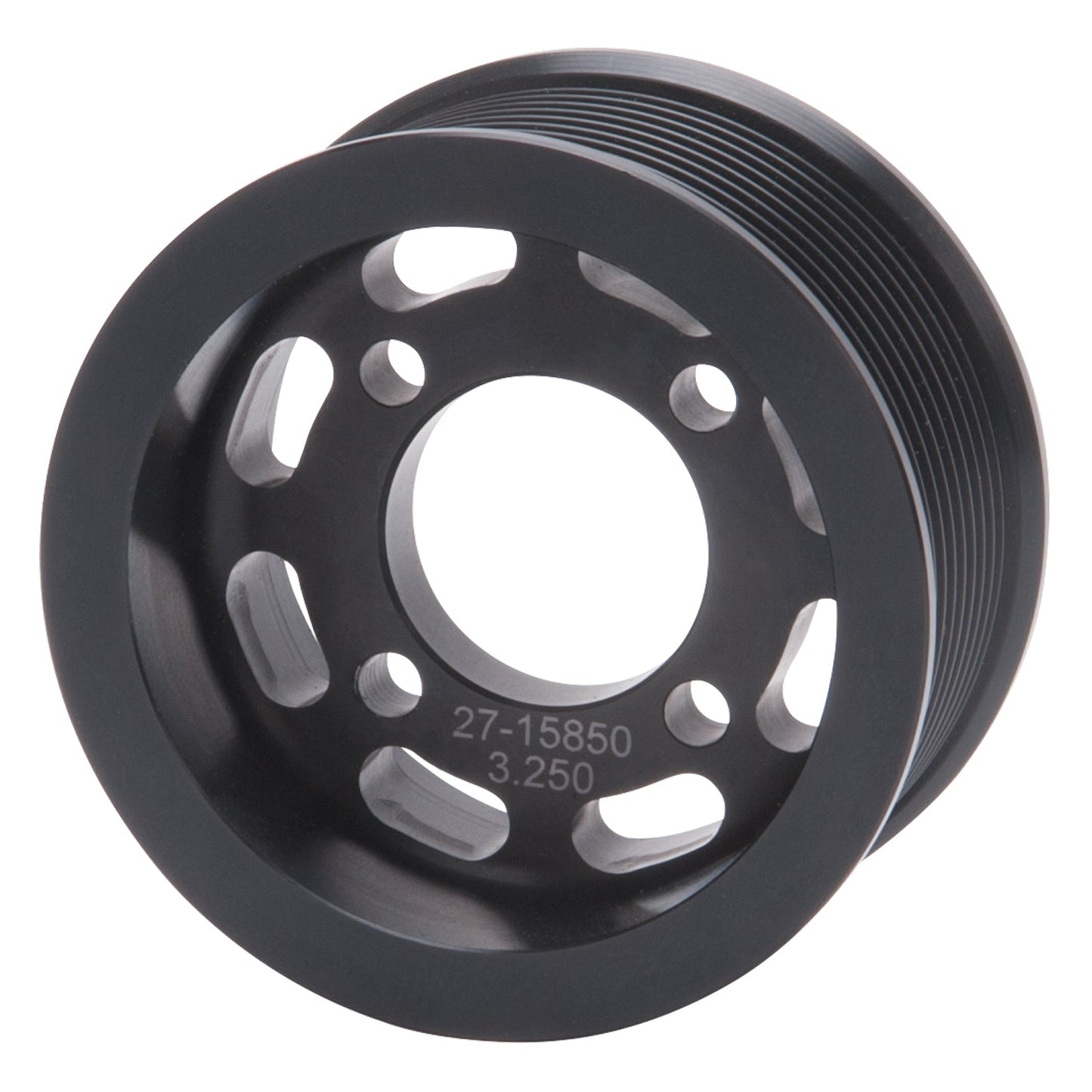 Edelbrock Competition Supercharger Pulley #15850 3.250 in. 10-Rib Black Anodized