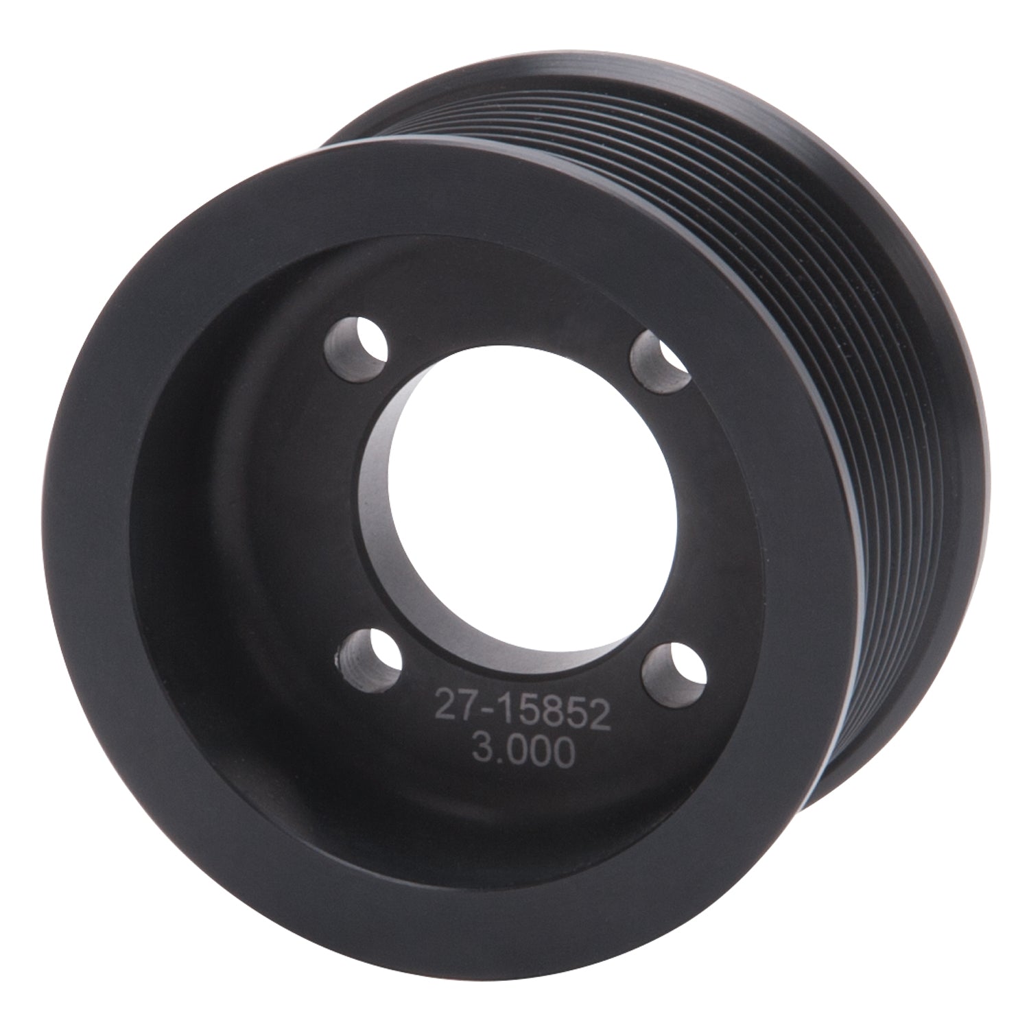 Edelbrock Competition Supercharger Pulley #15852 3.000 in. 10-Rib Black Anodized
