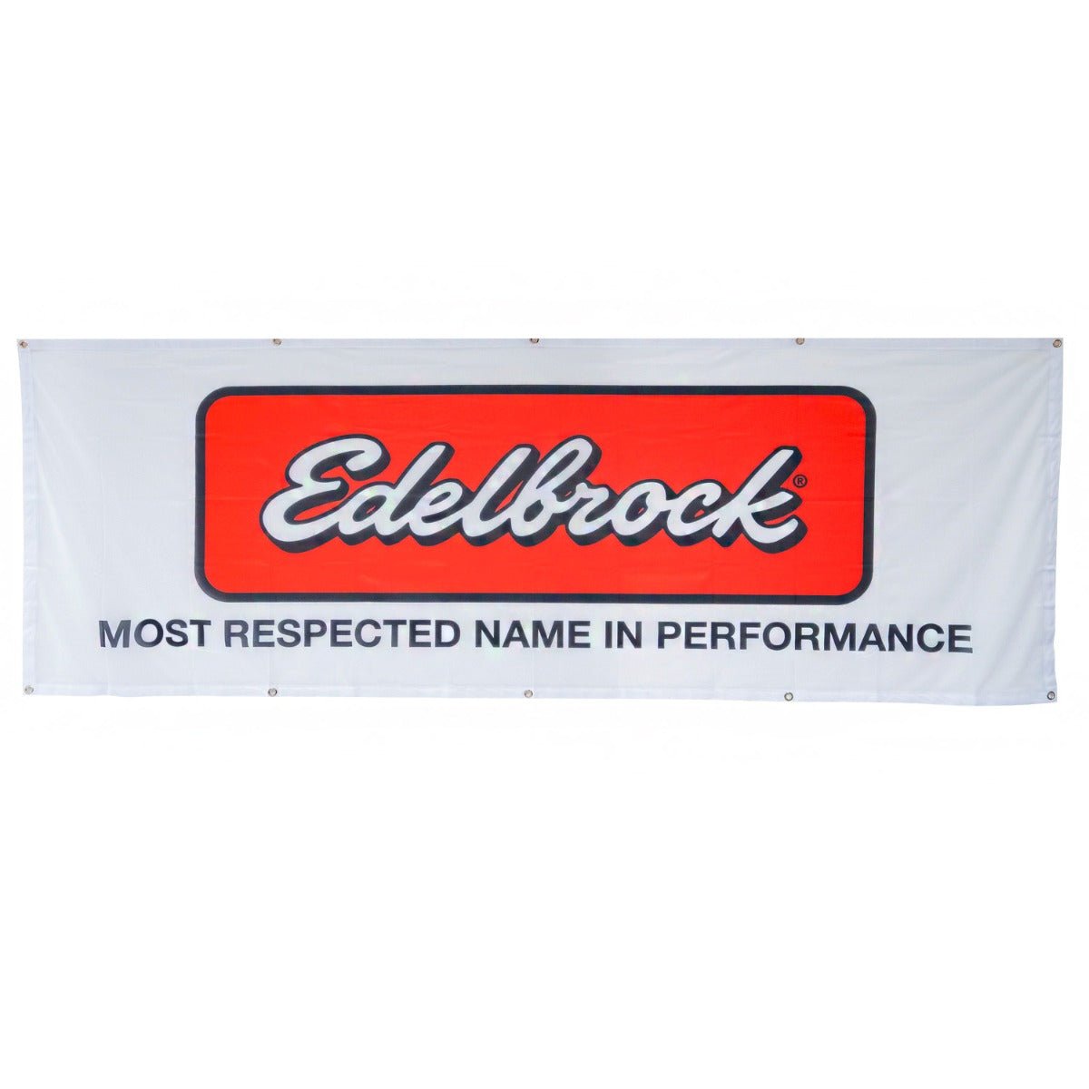 Edelbrock Logo Banner #0371 Polyester, 26 X 62 in. With Grommets