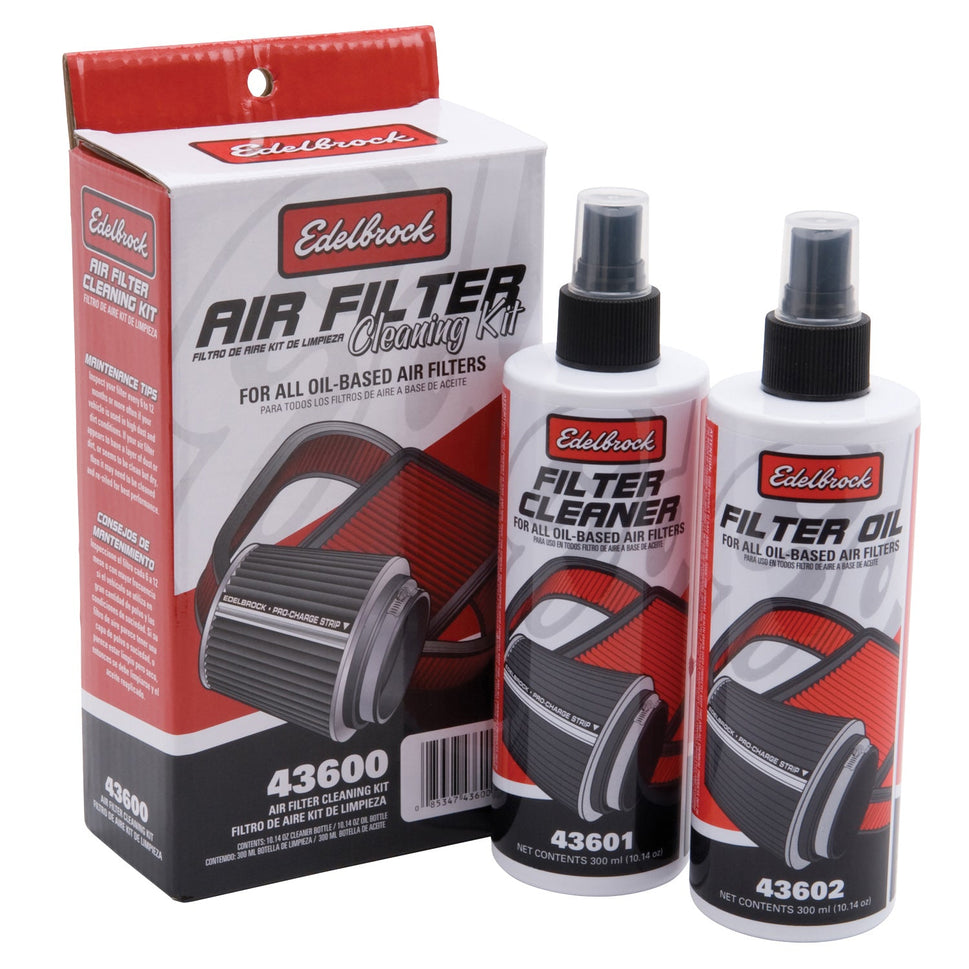 Edelbrock Pro-Charge Air Filter Cleaning Kit #43600 W/10.14oz Cleaner & Oil