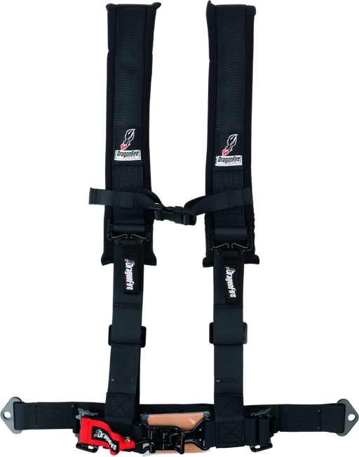 DragonFire Racing Harness- H-Style- 4-Point- 2in Buckle- Black DragonFire Racing Seat Belts & Harnesses